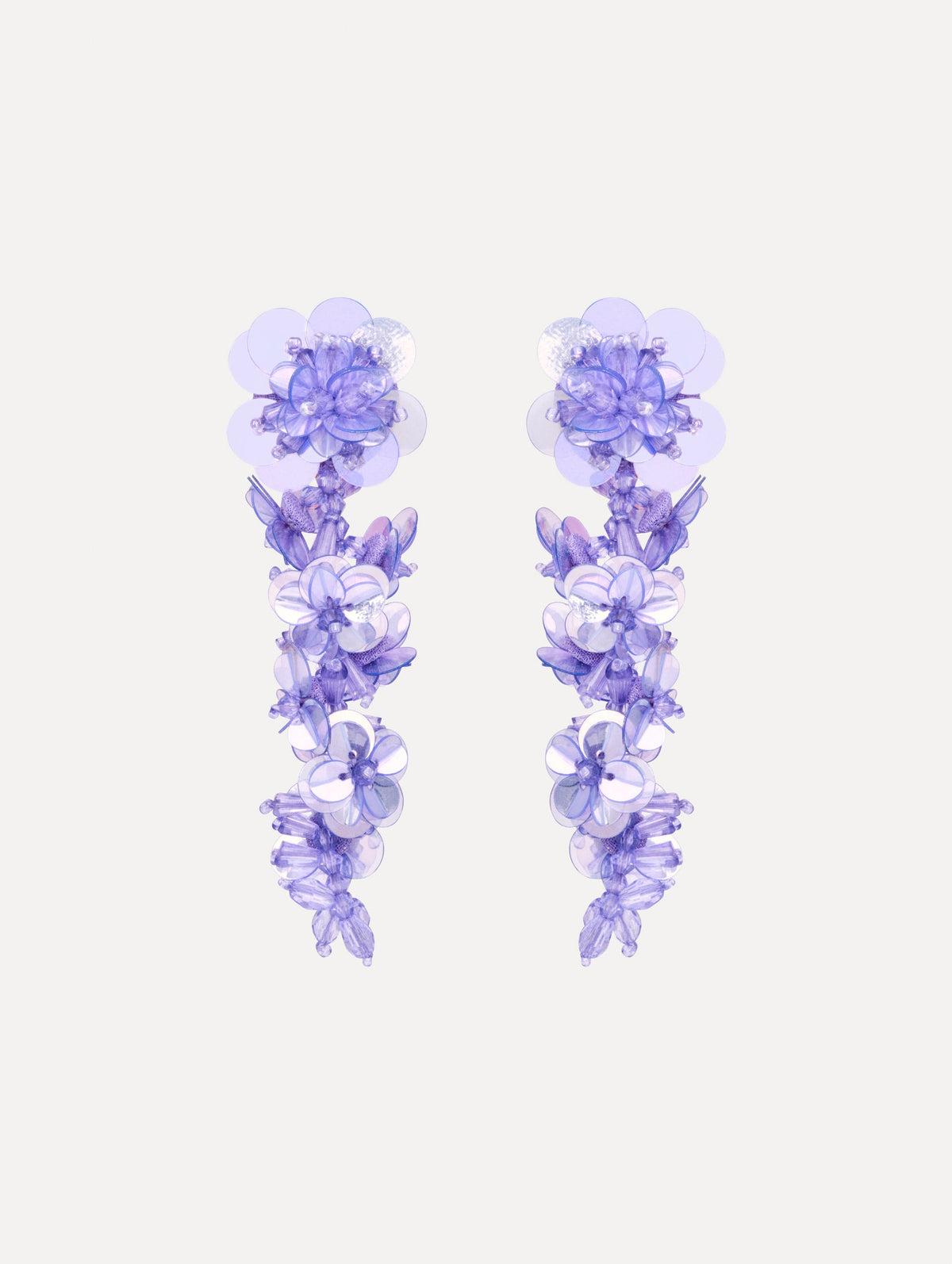 Oscar de la Renta Sequin Flower Clip-On Earrings