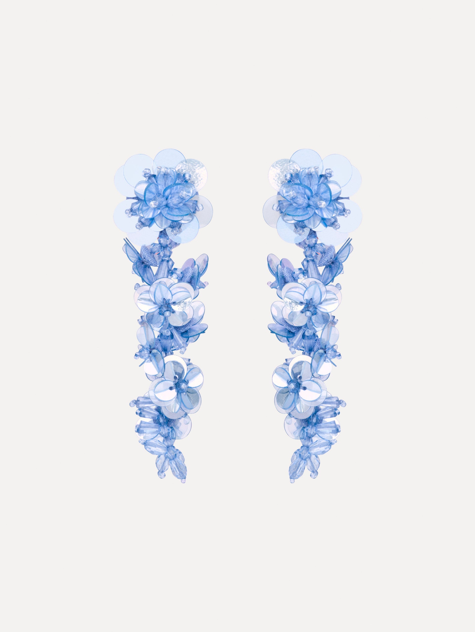 Oscar de la Renta Sequin Flower Clip-On Earrings