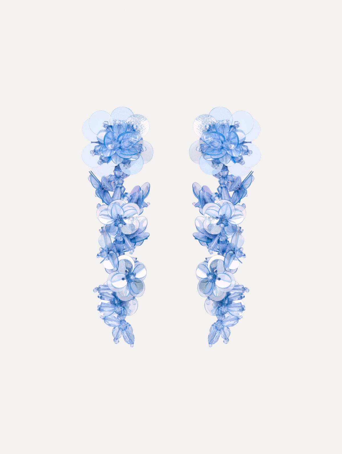 Oscar de la Renta Sequin Flower Clip-On Earrings