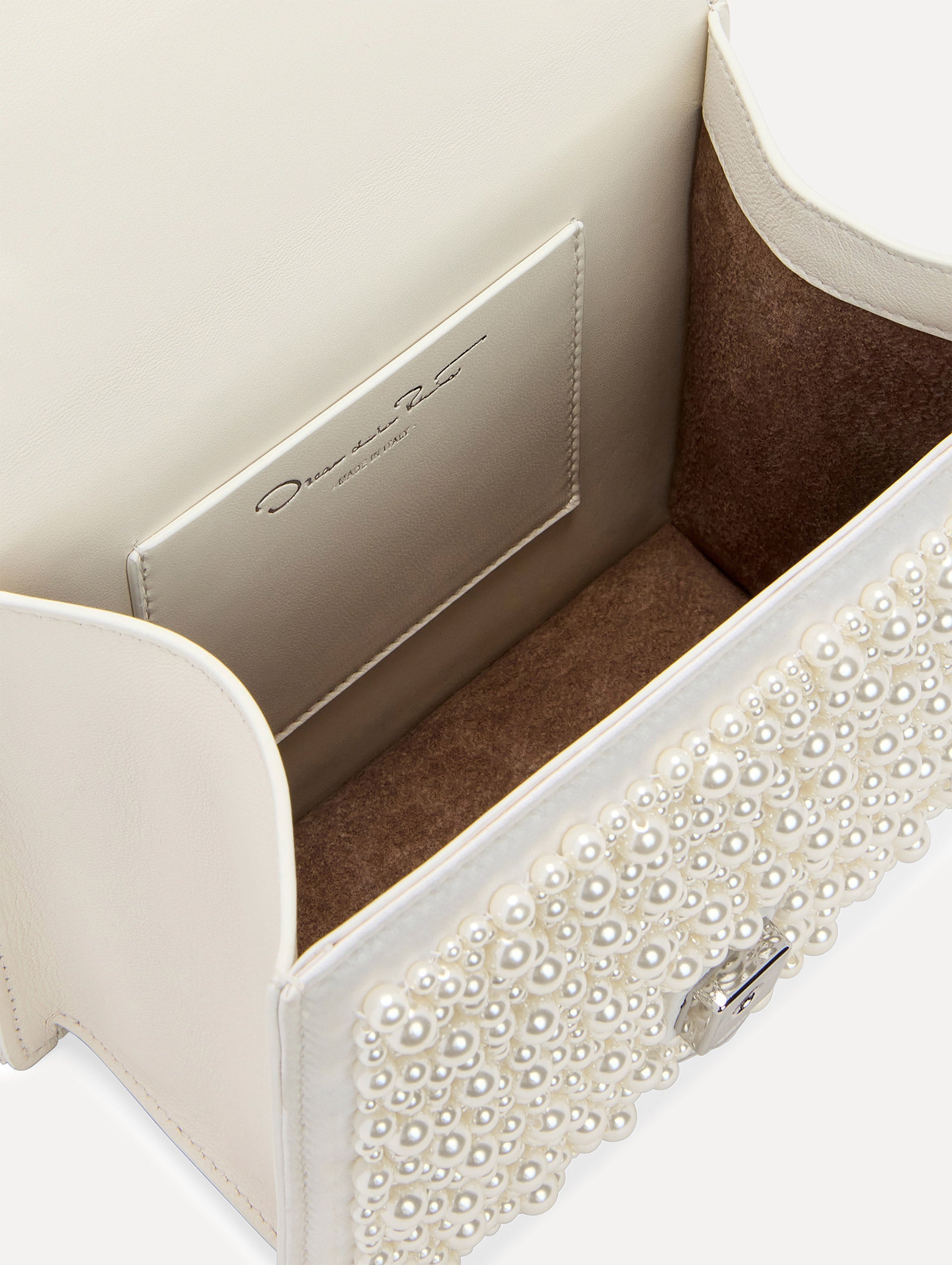 Oscar de la Renta Pearl Embroidered Mini TRO Bag