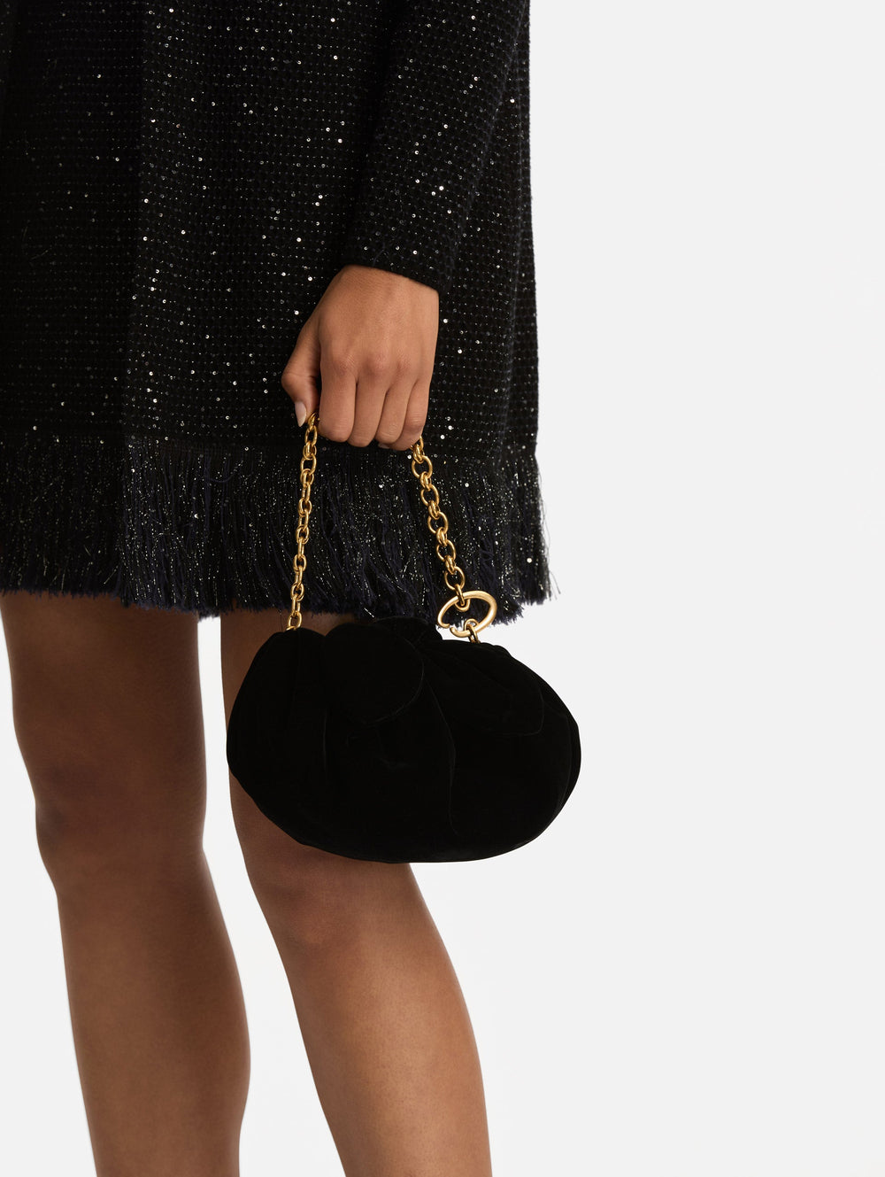 Oscar de la Renta Mini Velvet Bow Clutch