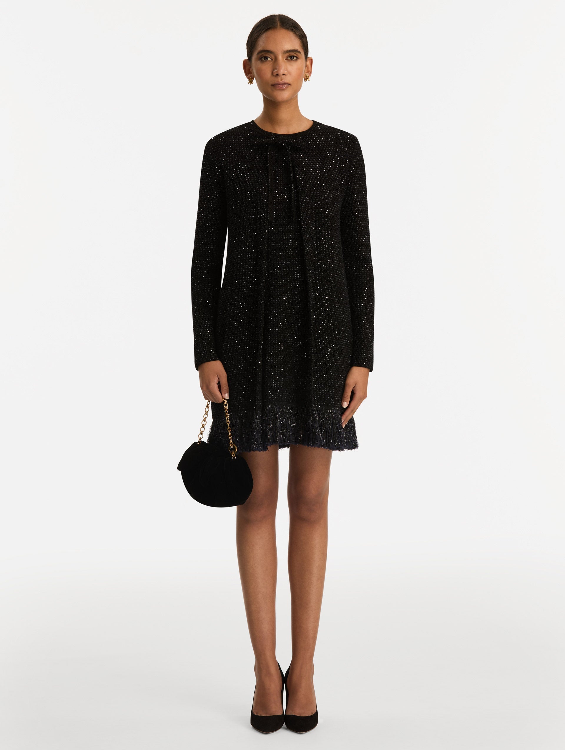 Oscar de la Renta Mini Velvet Bow Clutch