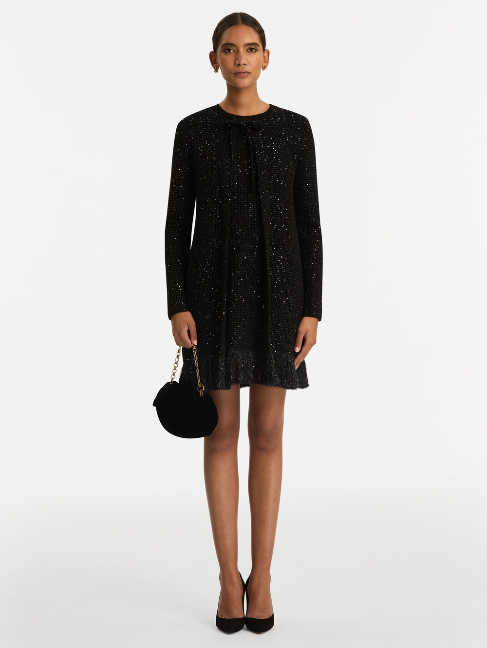 Oscar de la Renta Mini Velvet Bow Clutch