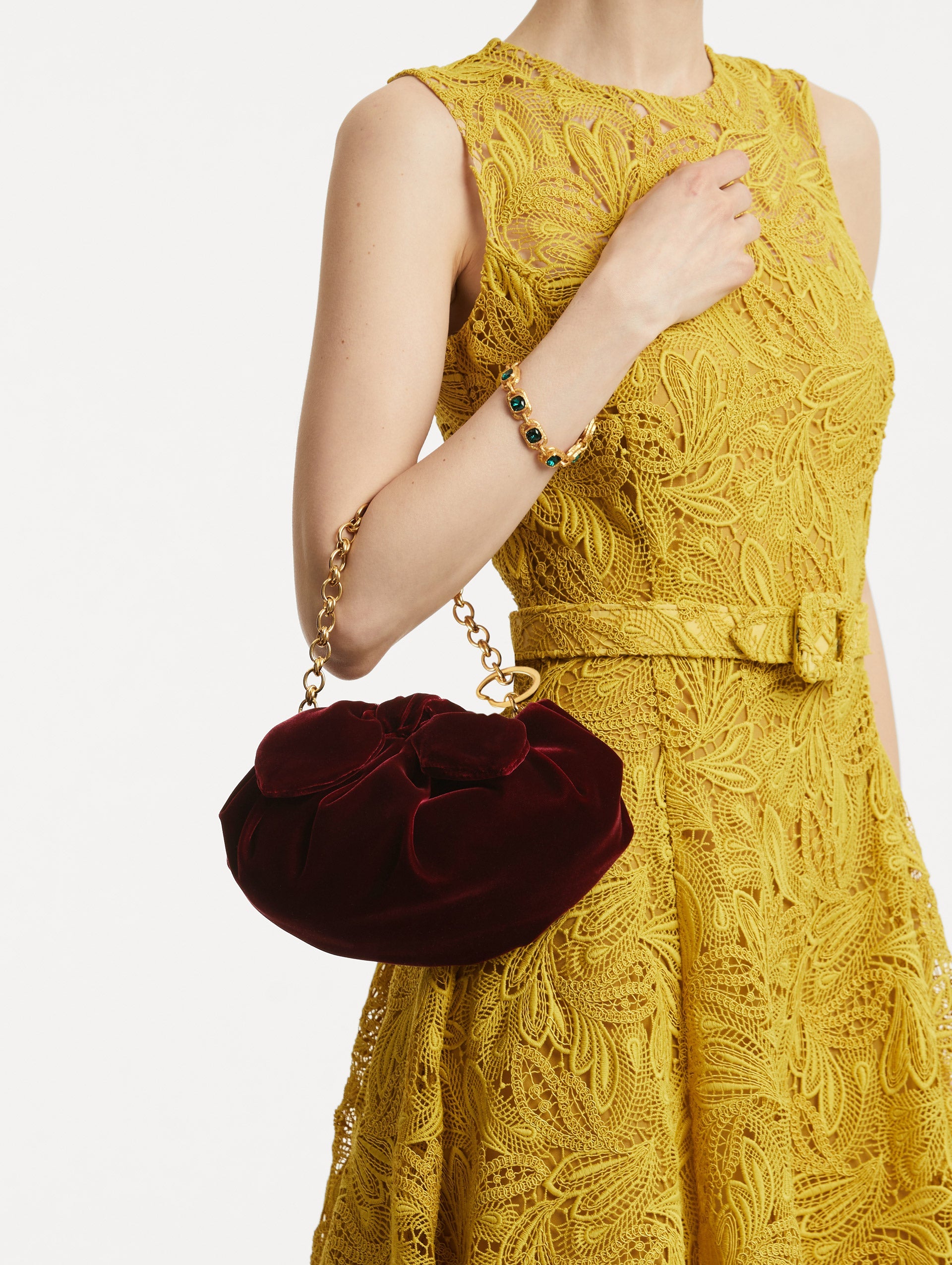 Oscar de la Renta Mini Velvet Bow Clutch