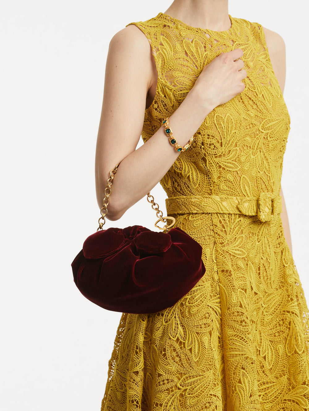 Oscar de la Renta Mini Velvet Bow Clutch
