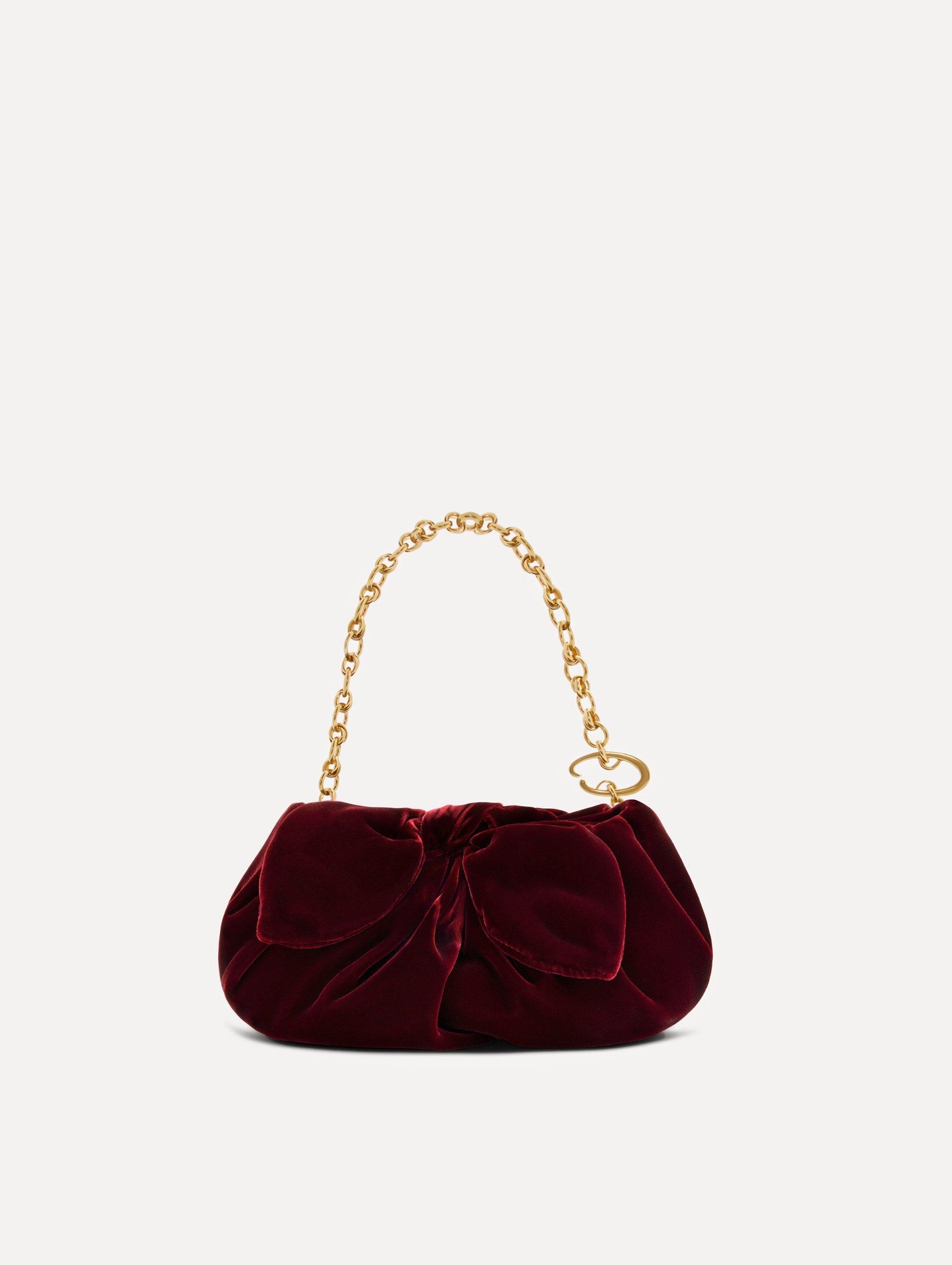 Oscar de la Renta Mini Velvet Bow Clutch