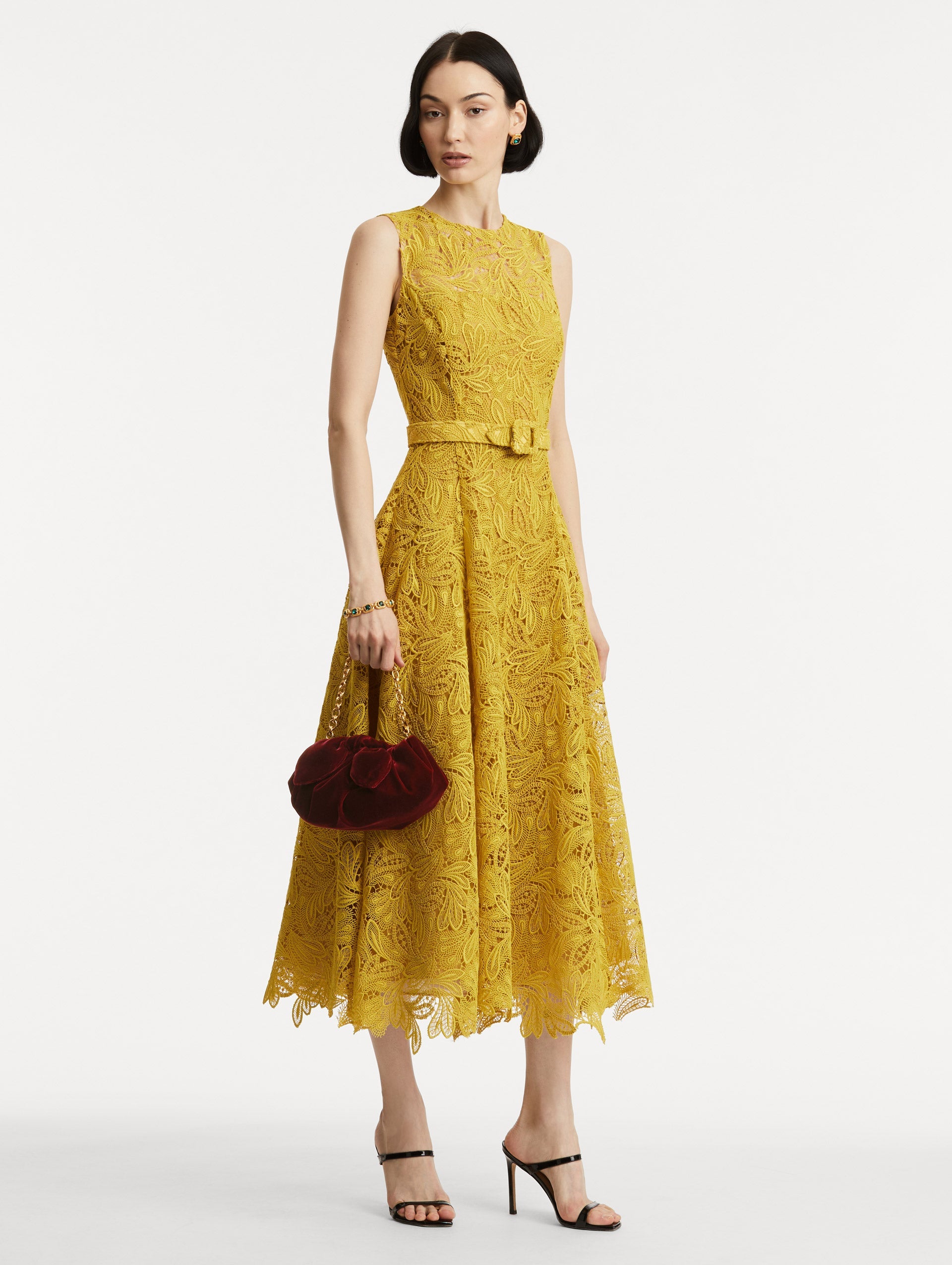Oscar de la Renta Mini Velvet Bow Clutch