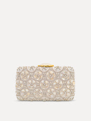 Oscar de la Renta Mother of Pearl Embroidered O Minaudière
