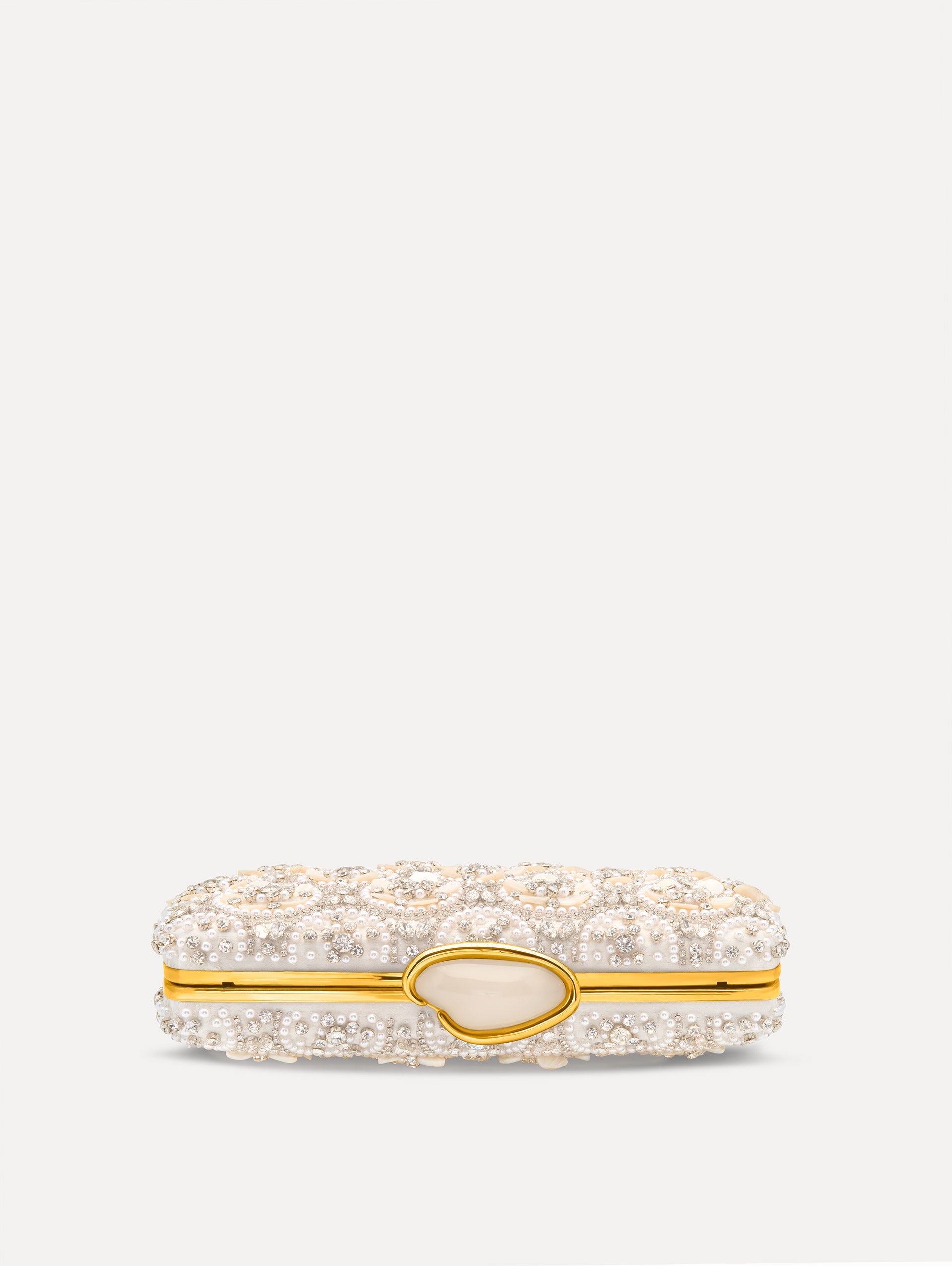 Oscar de la Renta Mother of Pearl Embroidered O Minaudière