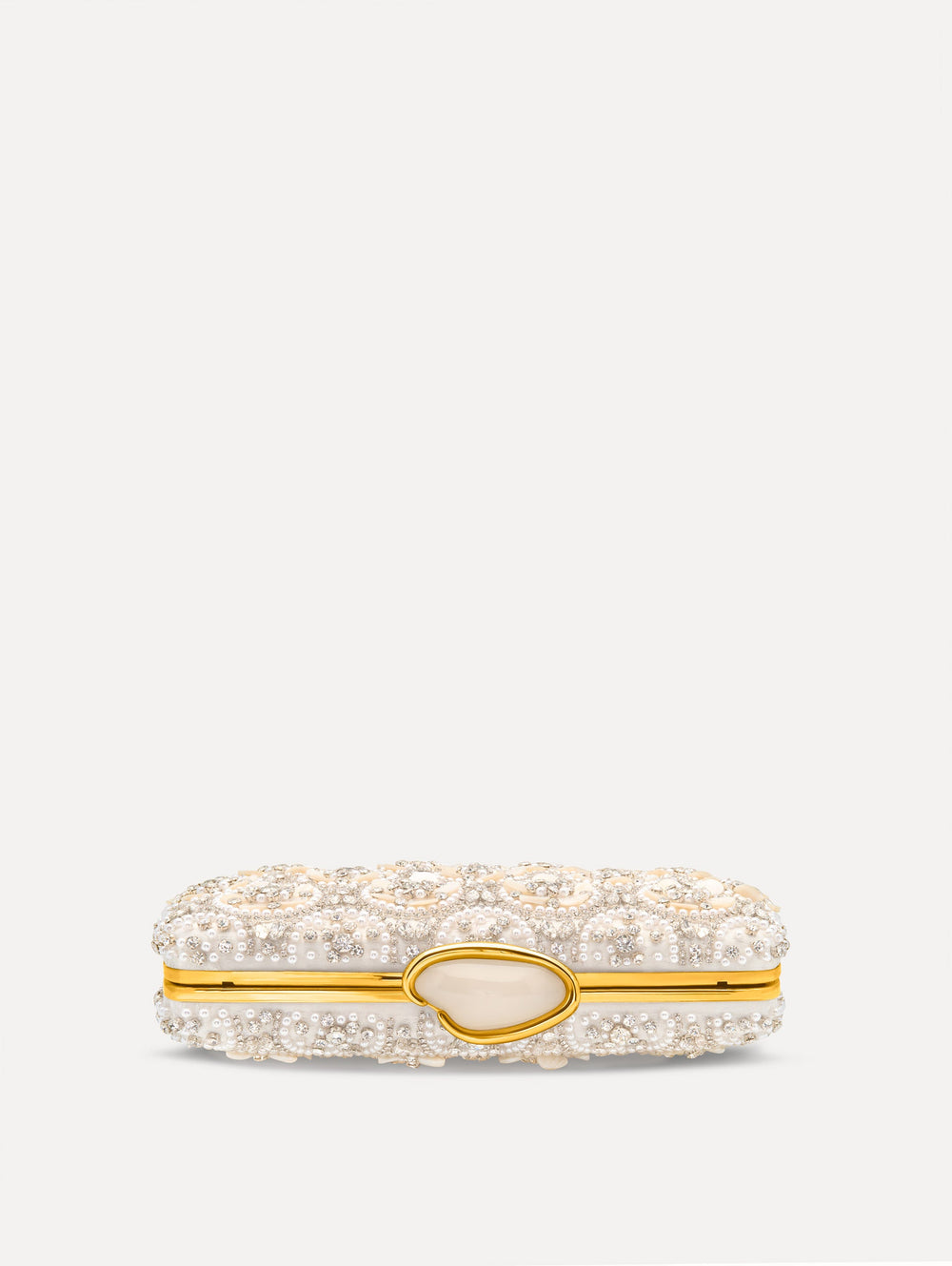 Oscar de la Renta Mother of Pearl Embroidered O Minaudière