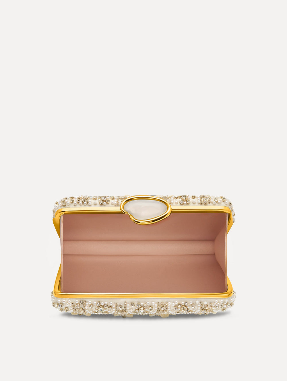 Oscar de la Renta Mother of Pearl Embroidered O Minaudière