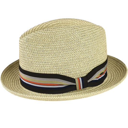 Bailey Hats Salem Fedora - Classic Toyo Braid with Striped Band Savings